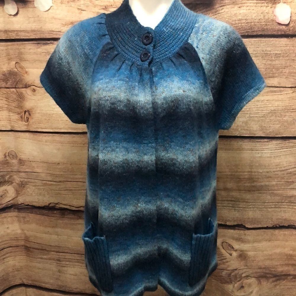 Dressbarn blue ombré short sleeve sweater